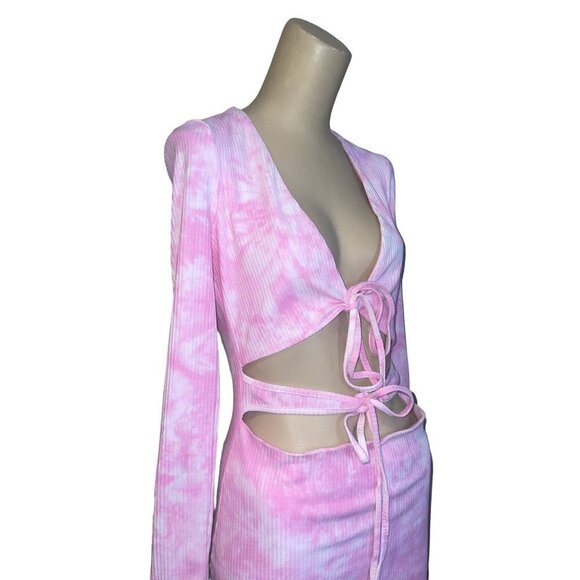 Lovers and Friends Justine Mini Dress in Pink Large New long Sleeve - Picture 5 of 9